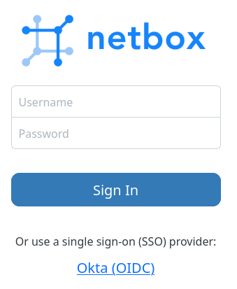 NetBox Okta登录表单